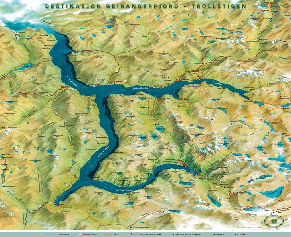 מפת נורבגיה geiranger