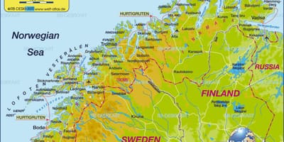 מפה של kirkenes נורבגיה