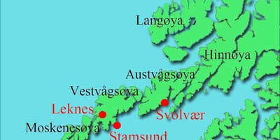 Lofoten האיים נורווגיה מפה